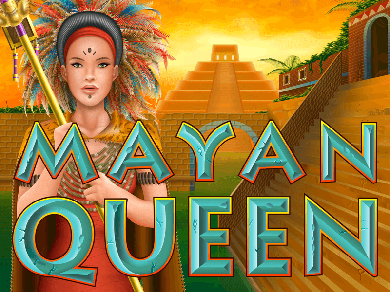Mayan Queen slot review image and logo