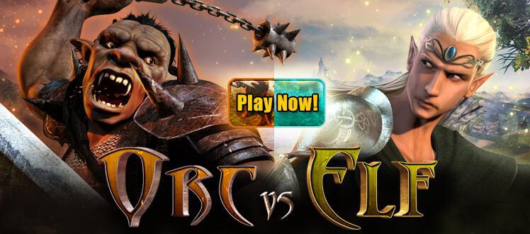 Orc vs Elf slot review image and logo