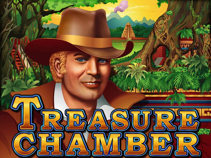Treasure Chamber slot review image and logos