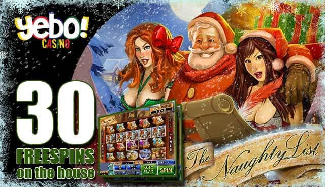 The Naughty List - 30 Free Spins at Yebo Casino