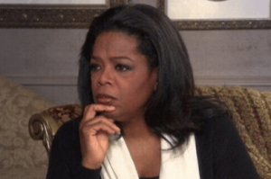 Oprah Winfrey looking angry