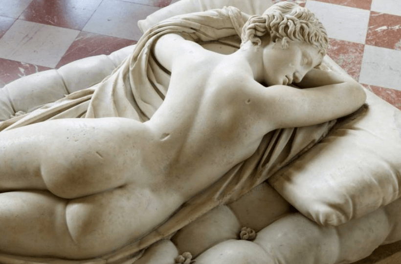 sculpture of woman sleeping